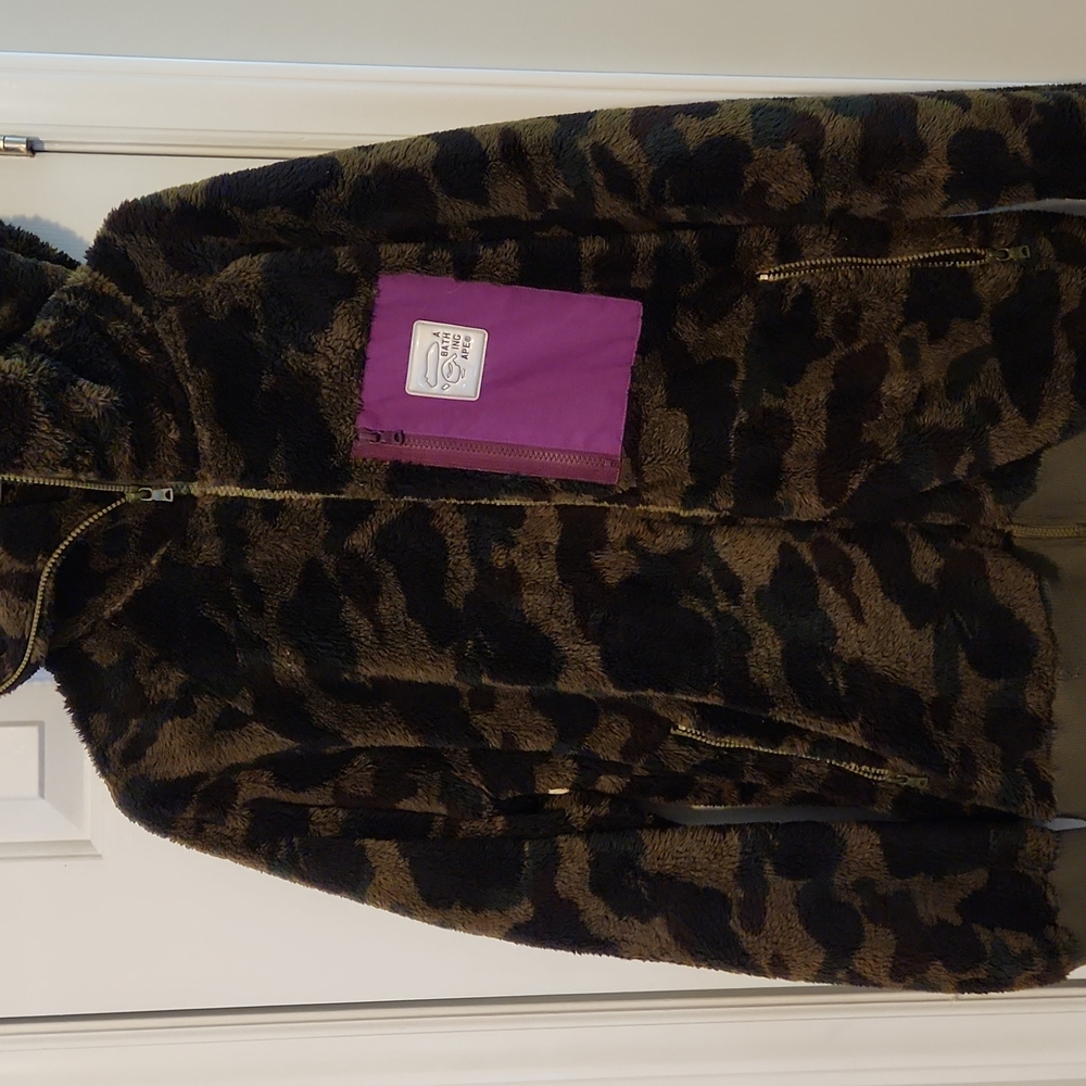 XL BAPE Sherpa Full Zip-Up Hoodie